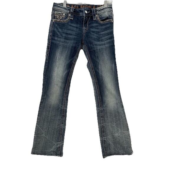 Rock Revival Jeans Women 26 (actual 28x28) Betty Boot Cut Embroidered Western - Picture 2 of 15